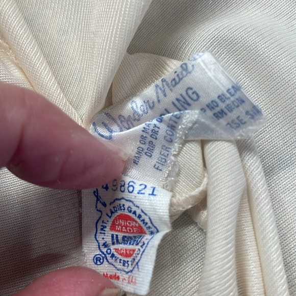 Vintage wonder maid non-cling half slip cream lace elastic waist slit women’s S - Picture 10 of 11